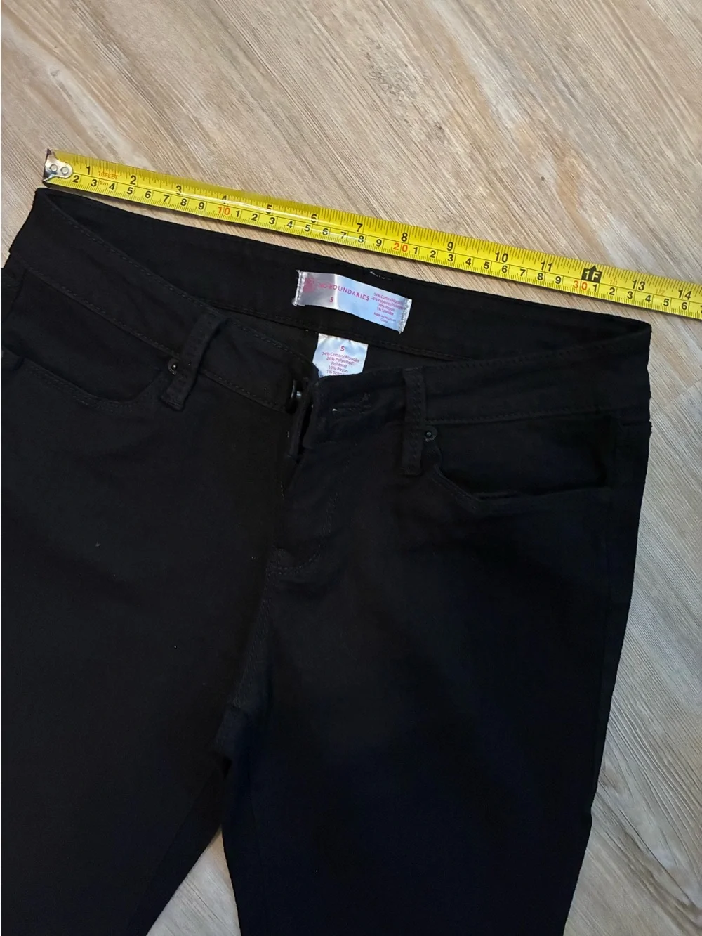 Black denim like pants